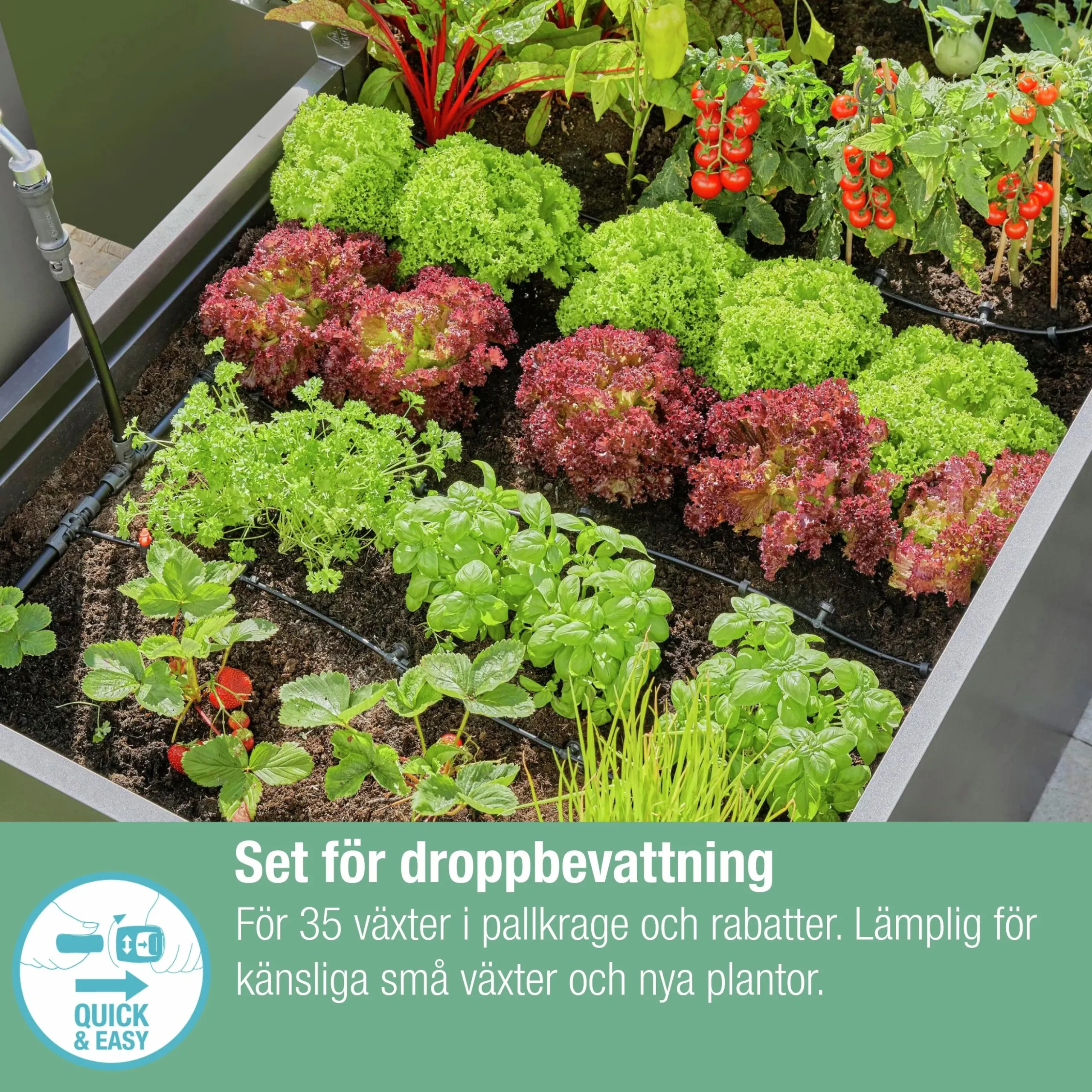 Droppbevattning Gardena MicroDrip Startset för pallkragar