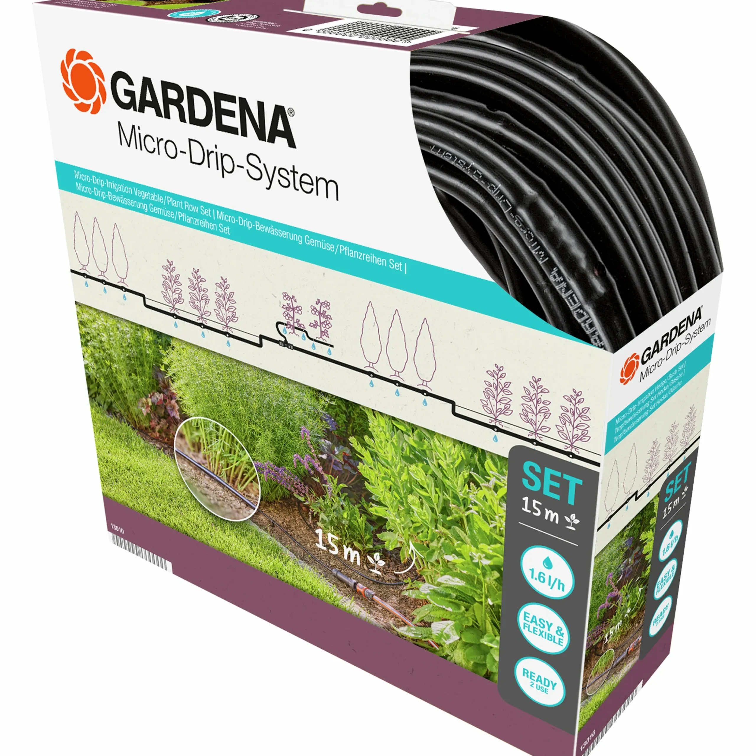 Droppbevattning Gardena MicroDrip Startset Plantrader 15m