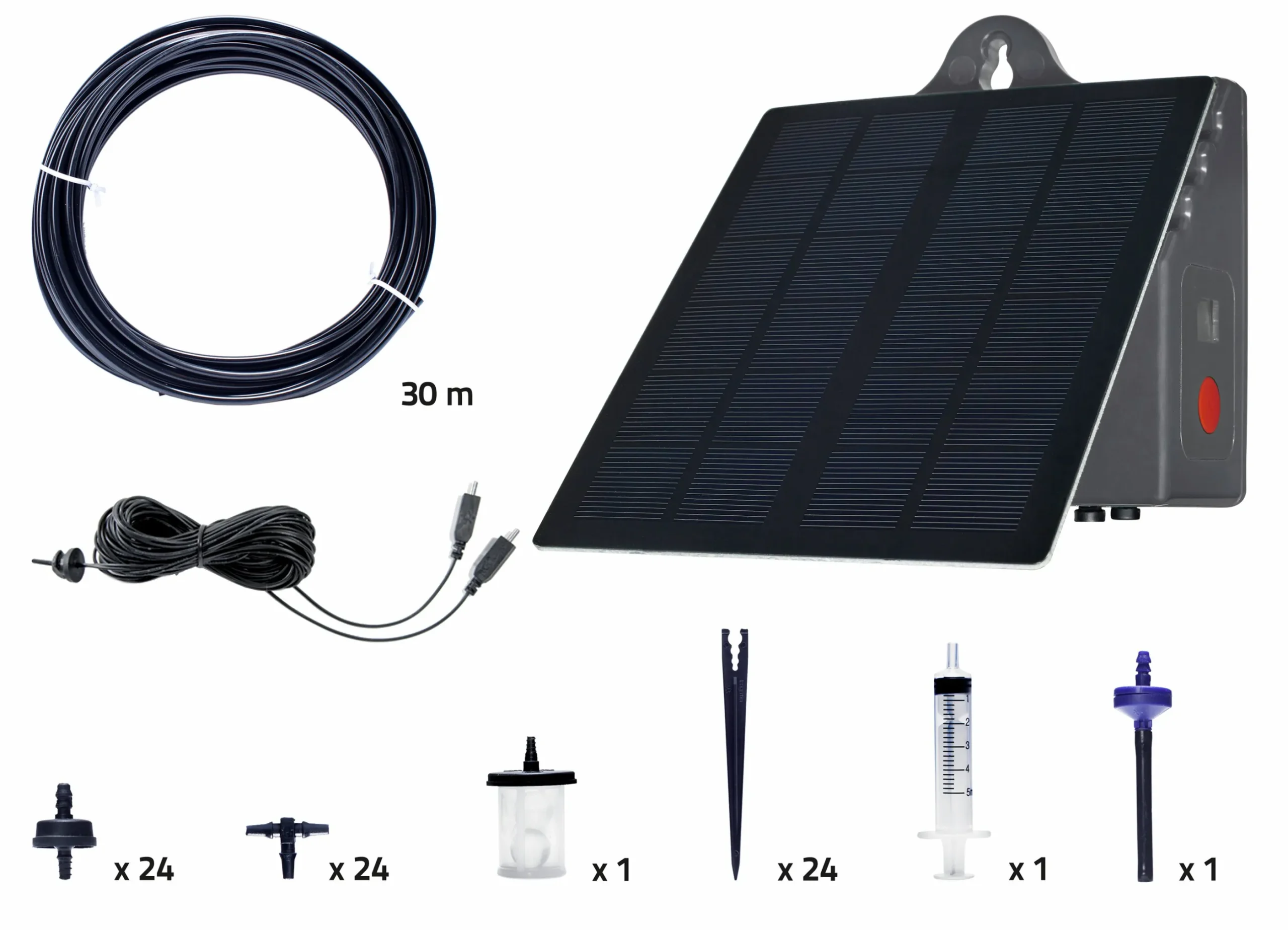 Droppbevattningssystem EcoAqua S24 Solcell 24 munstycken
