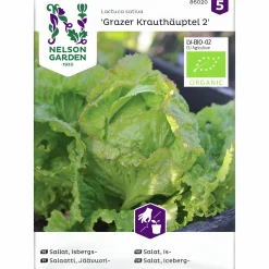 Fröer Nelson Garden Isbergssallat Grazer Krauthäuptel 2 Org