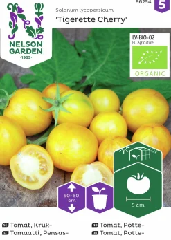 Fröer Nelson Garden Körsbärstomat Tigerette Cherry Organic