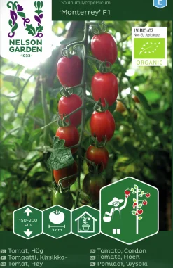 Fröer Nelson Garden Körsbärstomat Monterrey F1 Hög Organic