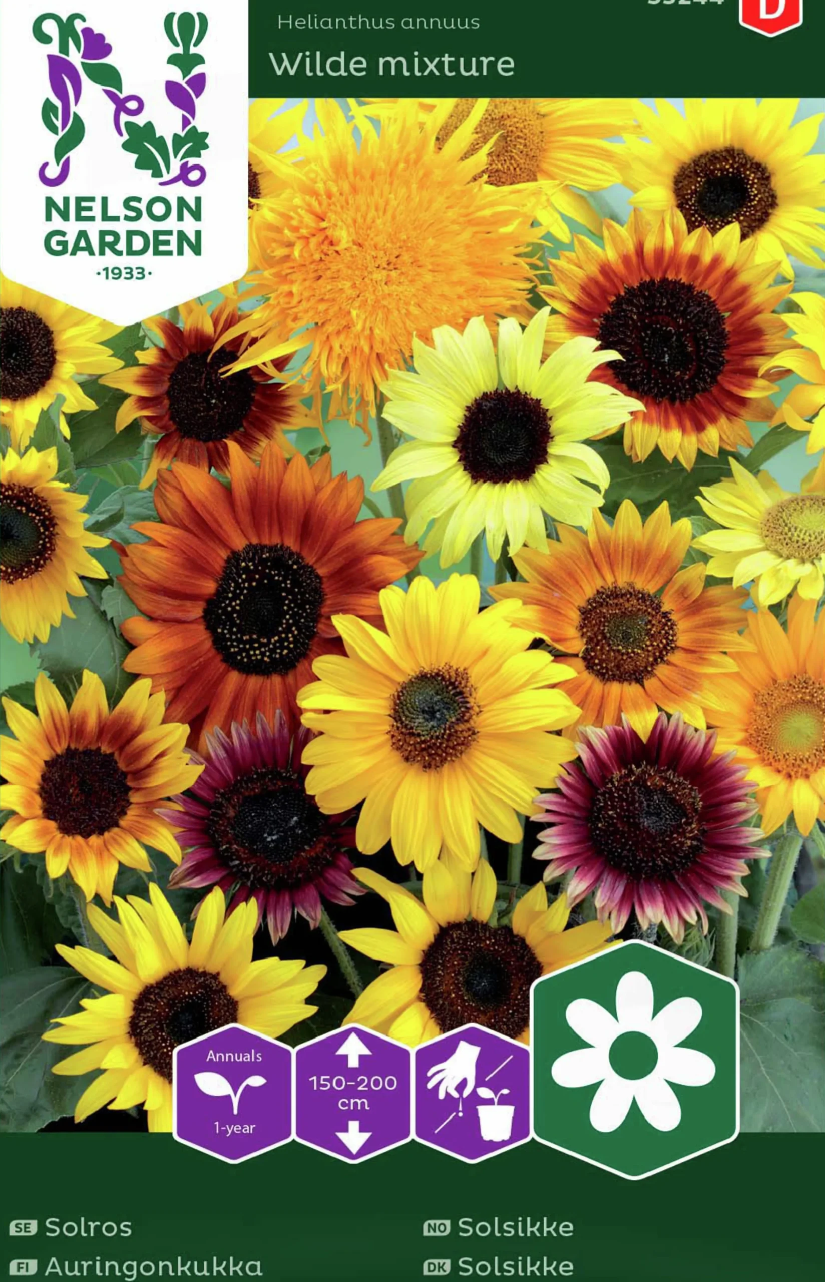 Fröer Nelson Garden Solros Blandade Sorter Hög