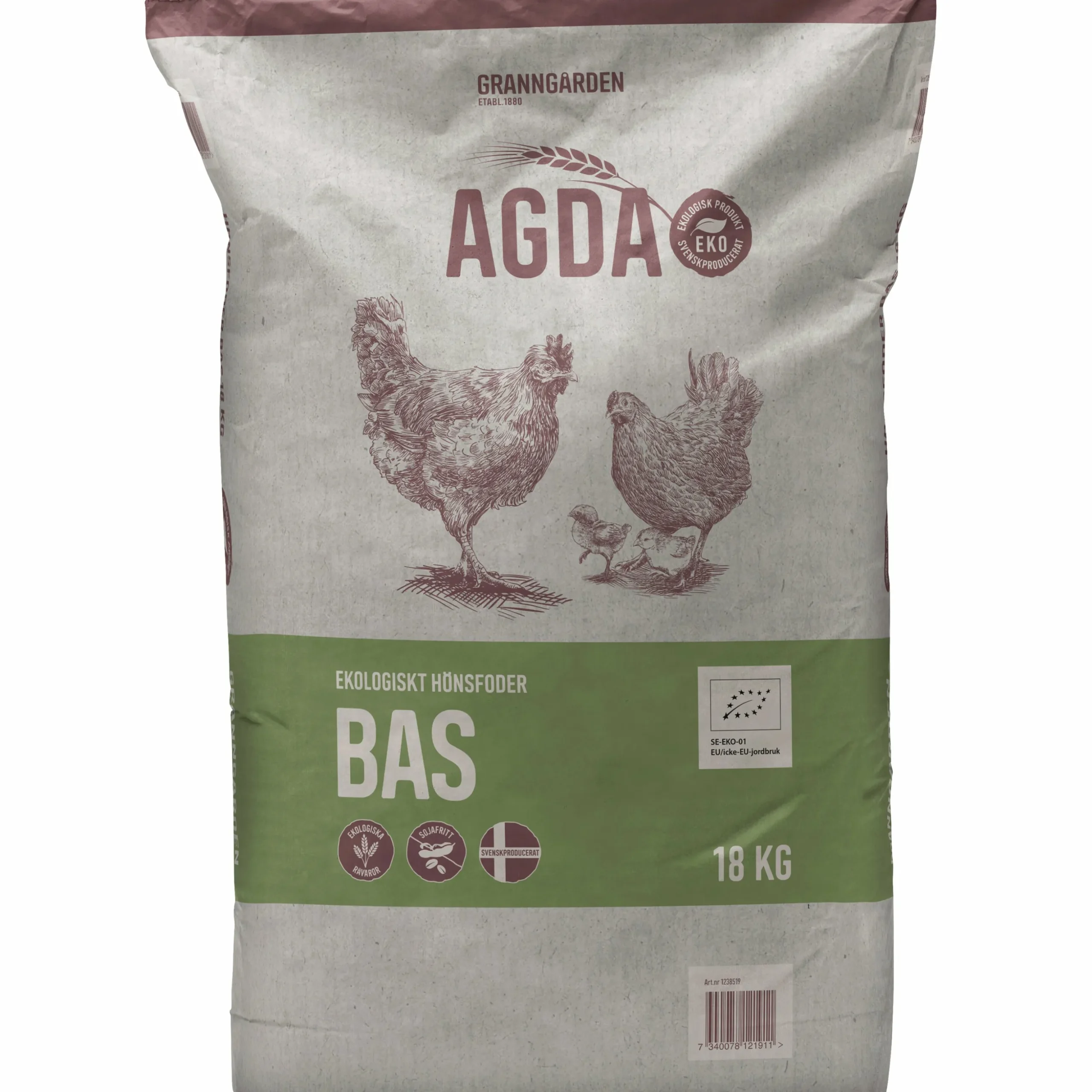 Hönsfoder Granngården Agda Bas Pellets 18kg