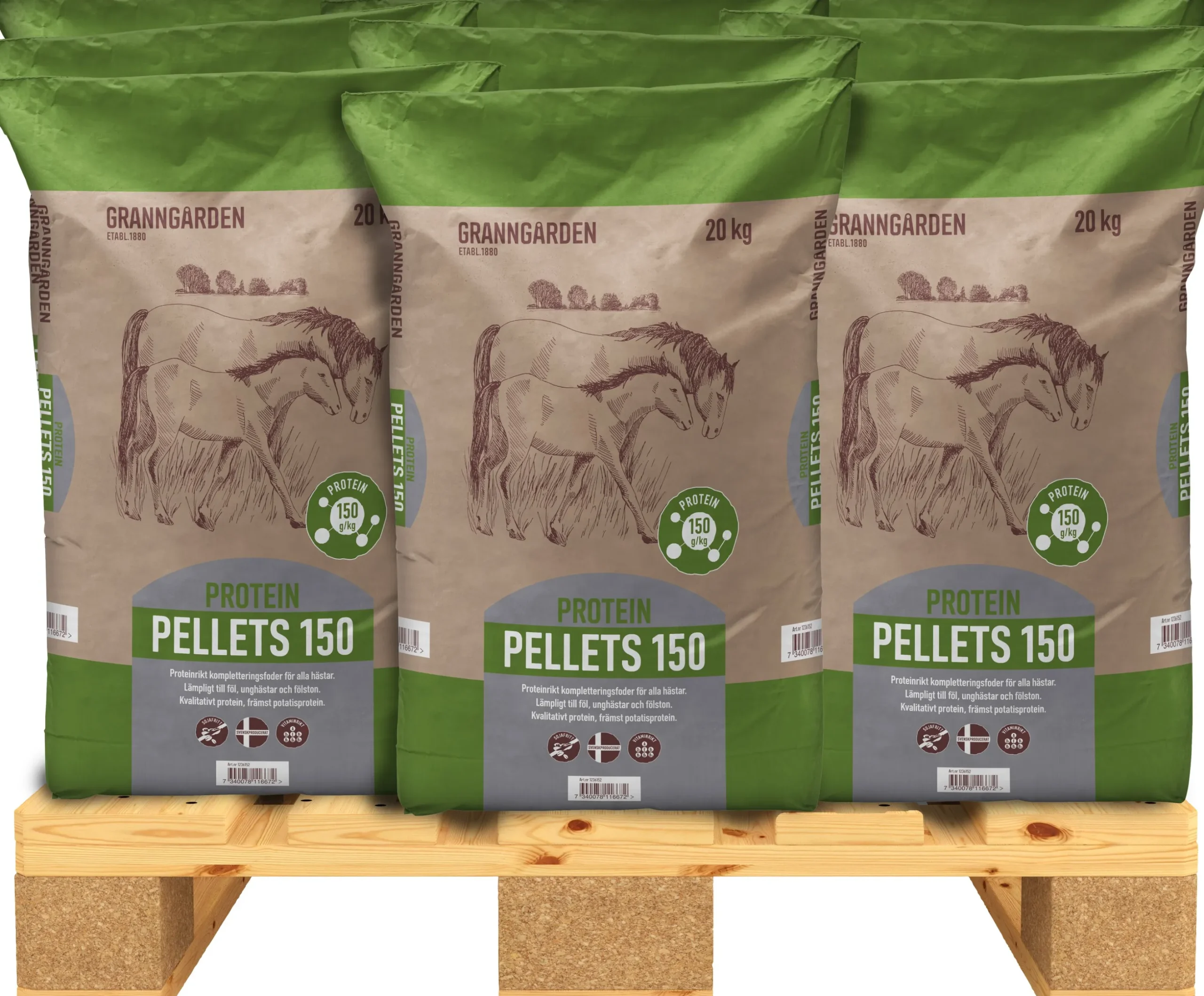 Hästfoder Granngården Protein Pellets 150 20kg