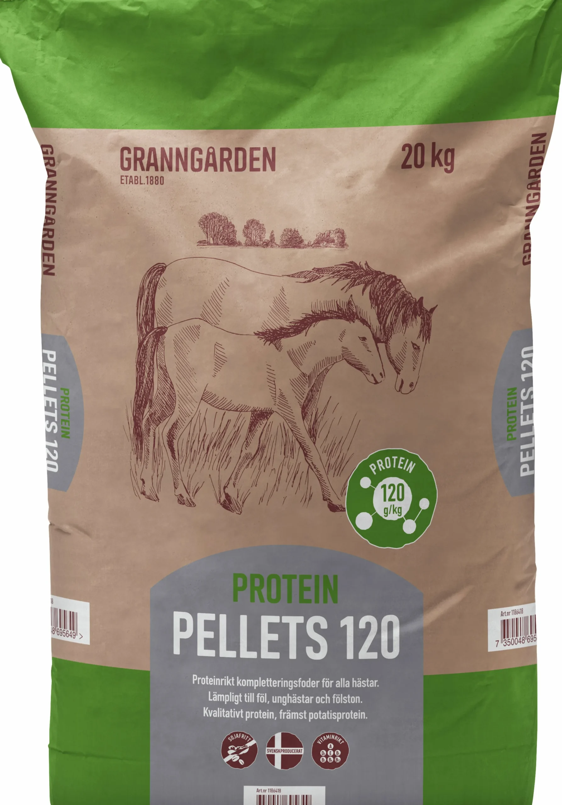 Hästfoder Granngården Protein Pellets 120 20kg