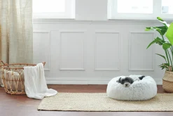 Hundbädd Hunter Loppa Donut Fluffig Vit 50cm