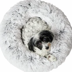 Hundbädd Hunter Loppa Donut Fluffig Vit 60cm