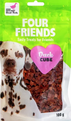 Hundgodis Four Friends Duck cubes 100g