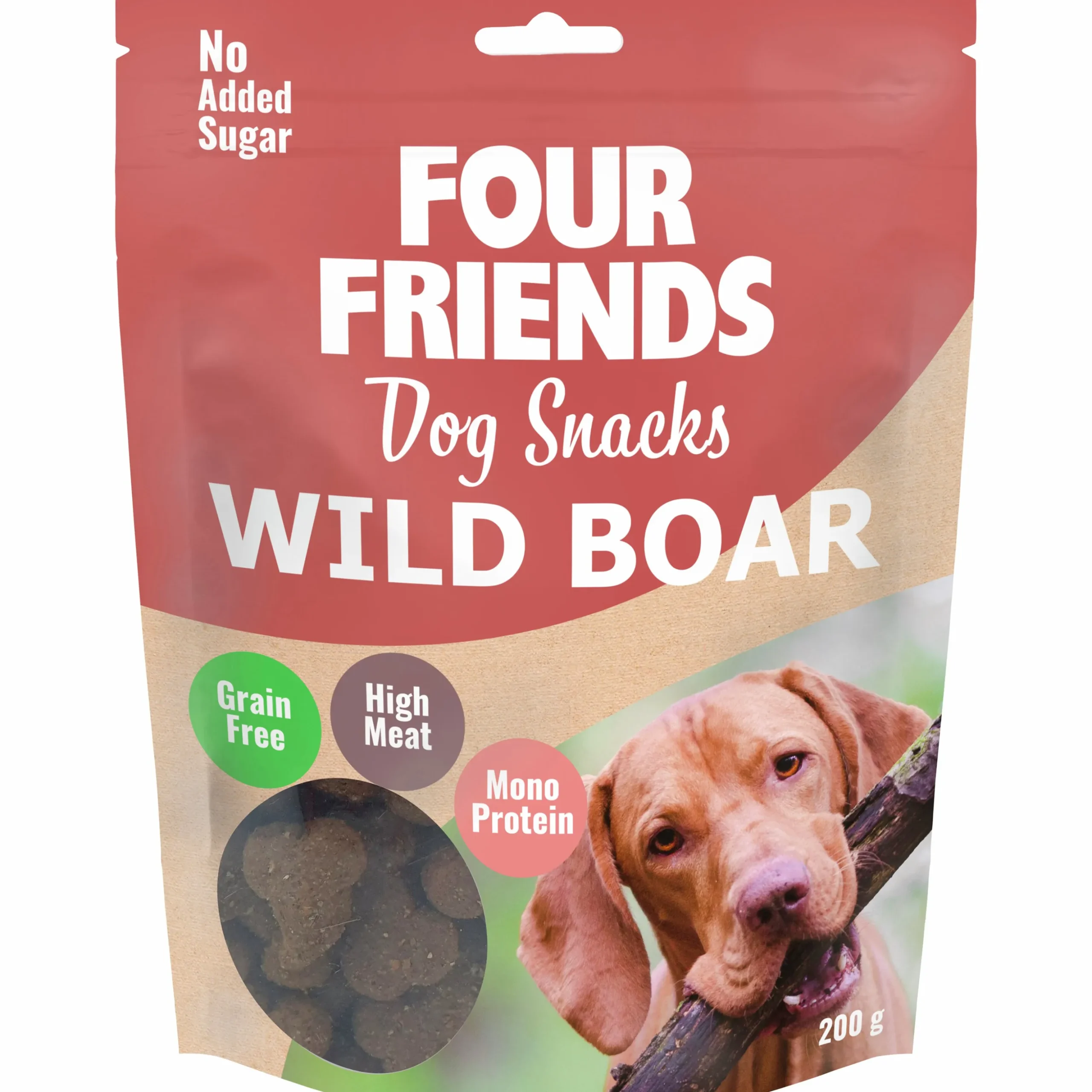 Hundgodis Four Friends Snacks Wild Boar 200g
