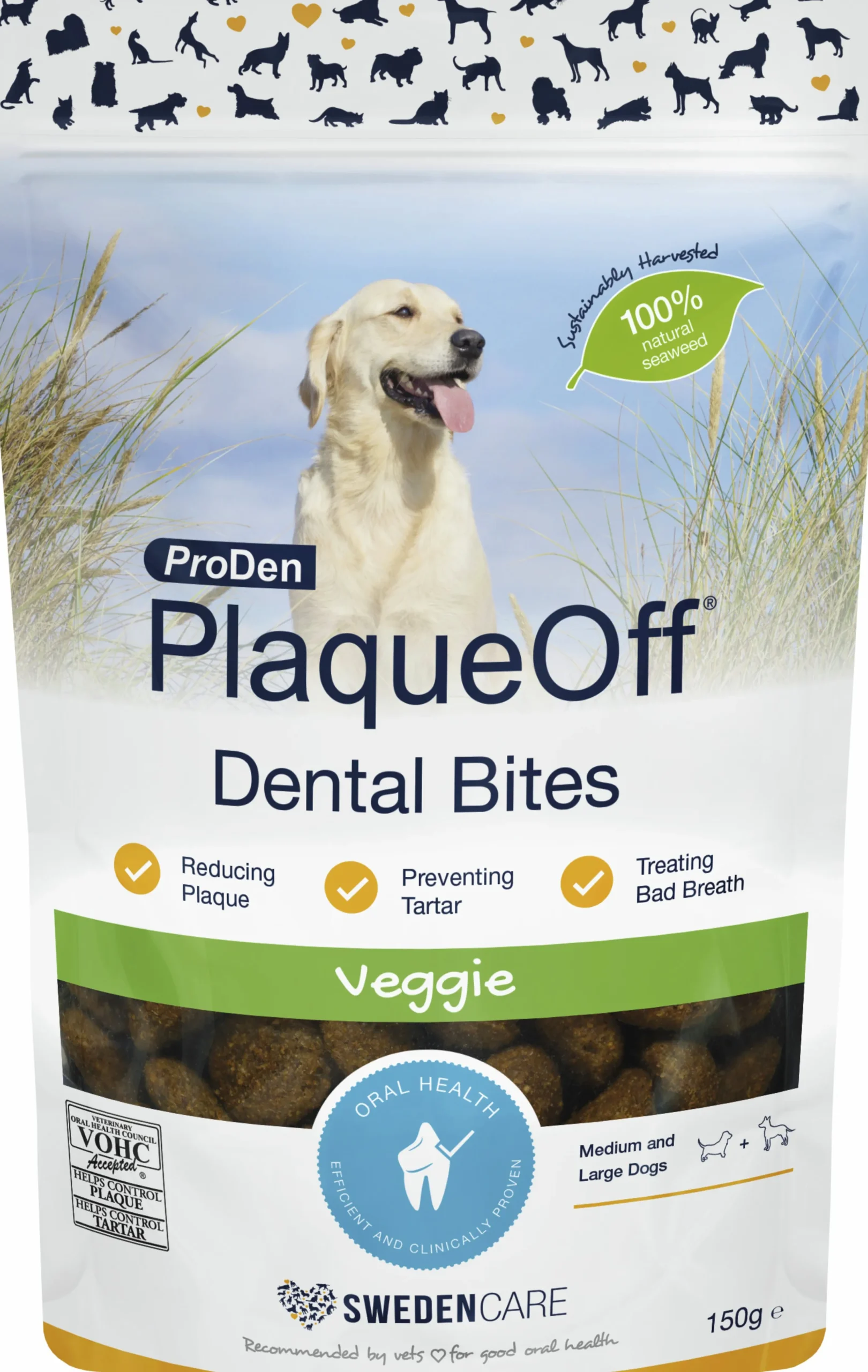 Hundgodis PlaqueOff Dental Bites 150g