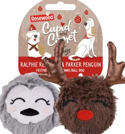 Hundleksak Jul Rosewood Reindeer & Penguin