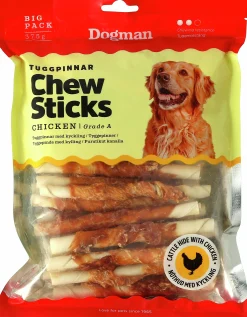 Hundtugg Dogman Tuggpinnar med Kyckling Vit S 12,5cm 30-p