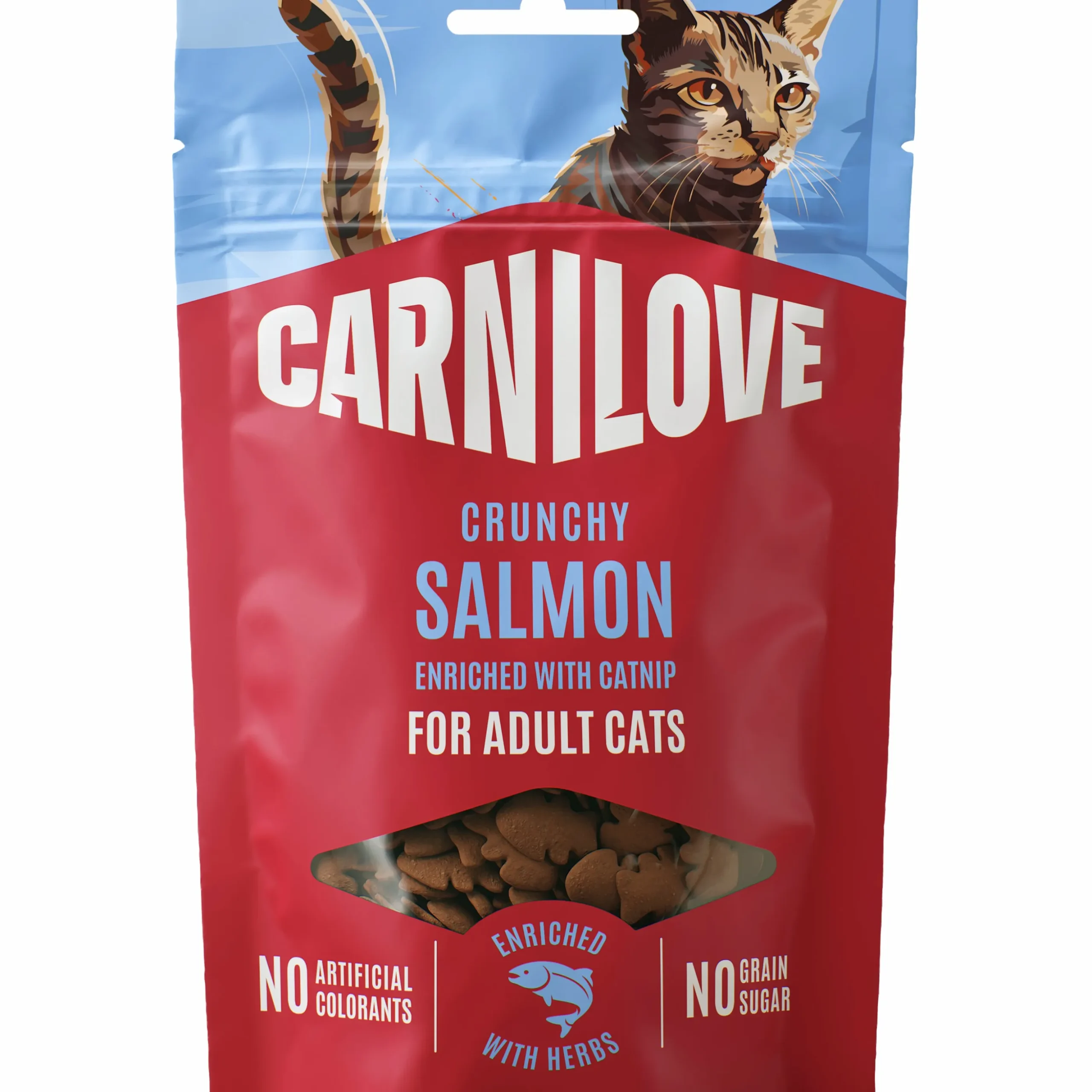 Kattgodis Carnilove Crunchy Snack Salmon Catnip 50g