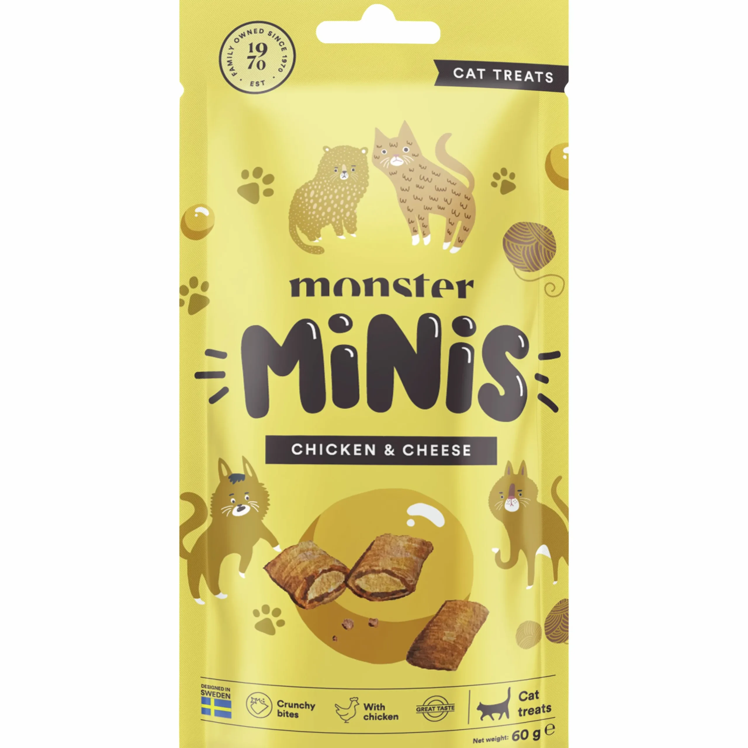 Kattgodis Monster Cat Minis Chicken & Cheese 60g
