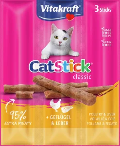 Kattgodis Vitakraft Cat Stick Mini Pinnar Kyckling/Lever 3-p