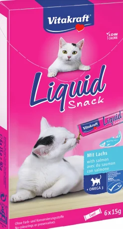 Kattgodis Vitakraft LiquidSnack Lax/Omega 3 6x15g