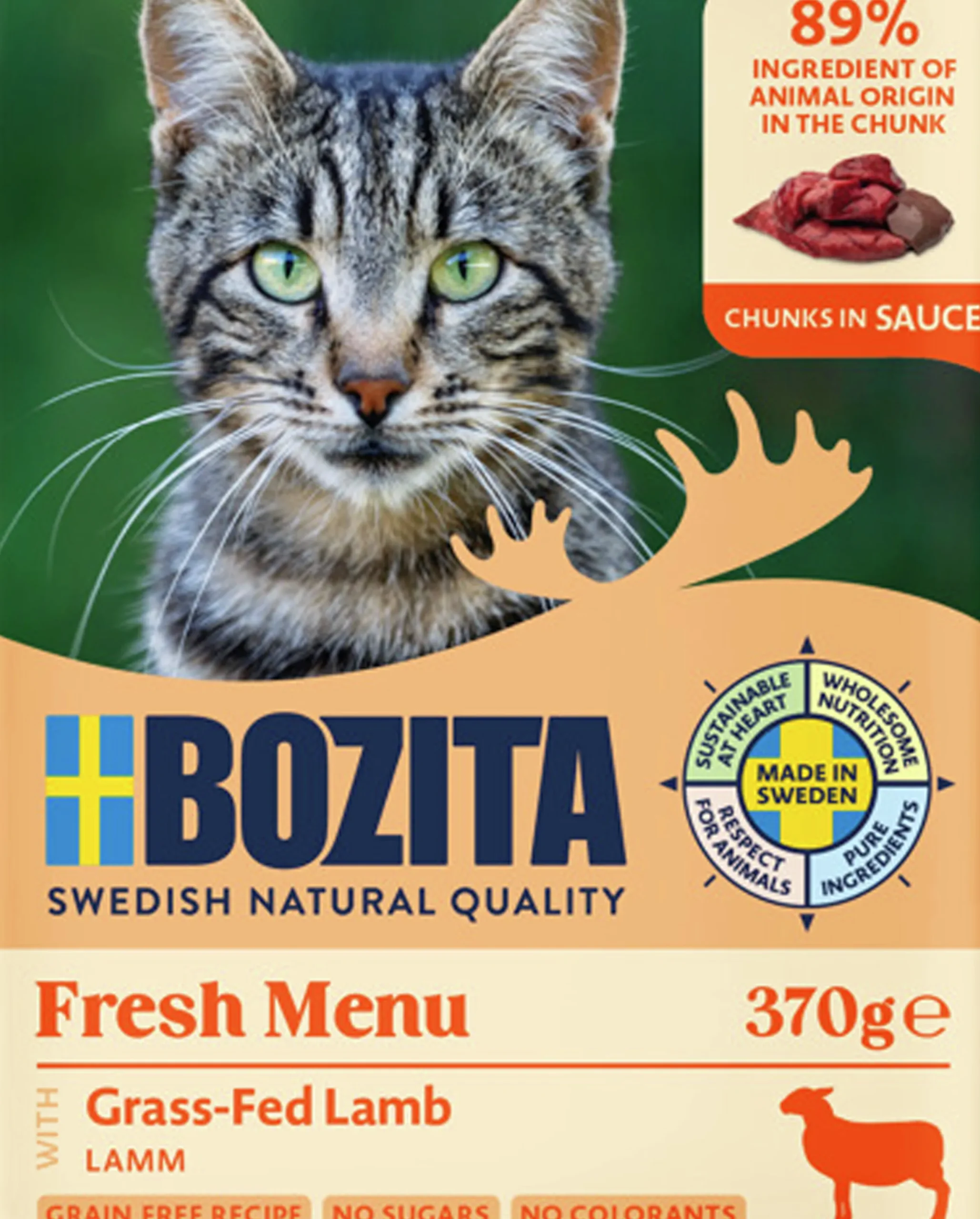 Kattmat Bozita Bitar i Sås med Lamm 370g