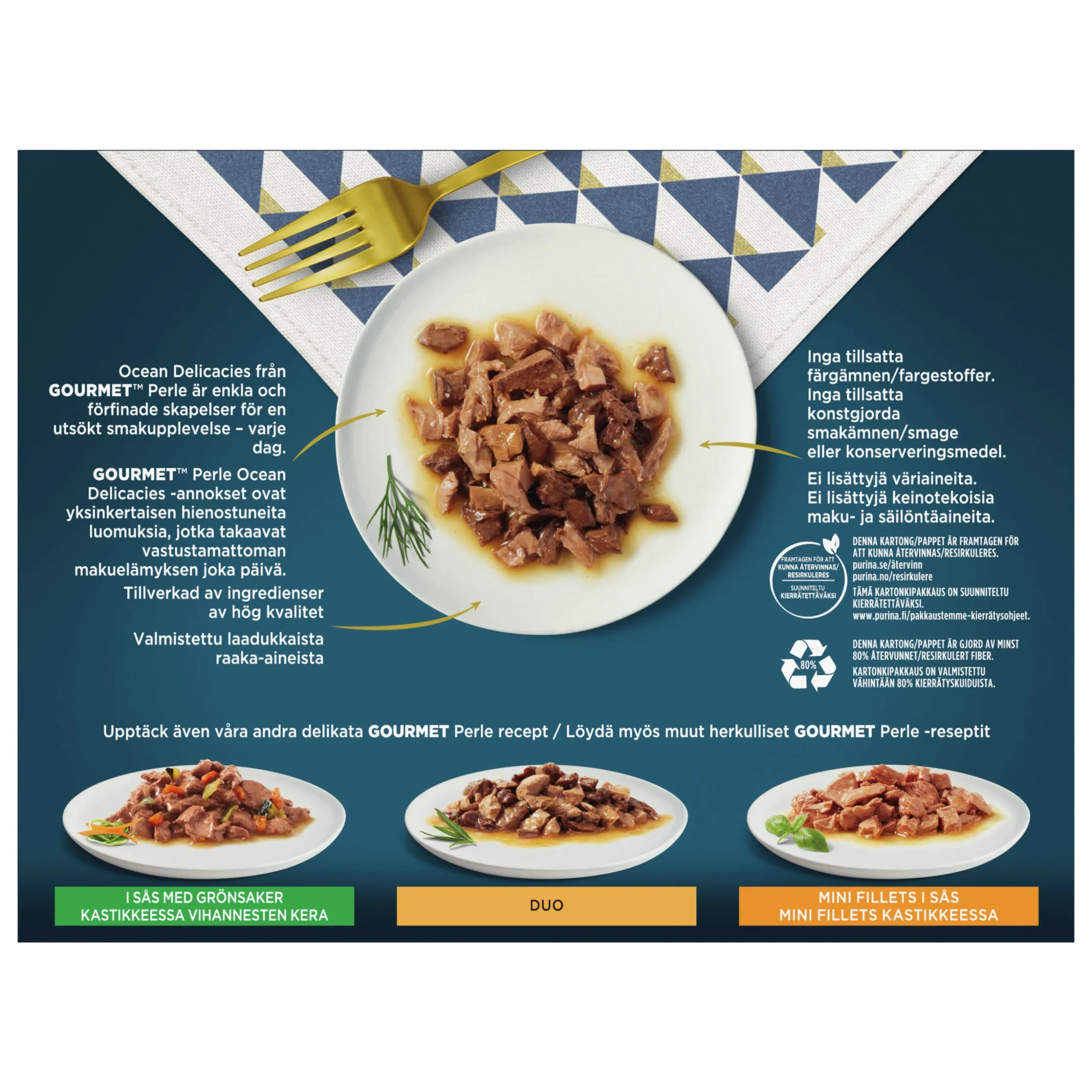 Kattmat Purina Gourmet Perle Menybox Fish i sås 8x85g