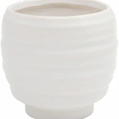 Kruka Zeline Rillor Vit Ø15cm höjd 14cm