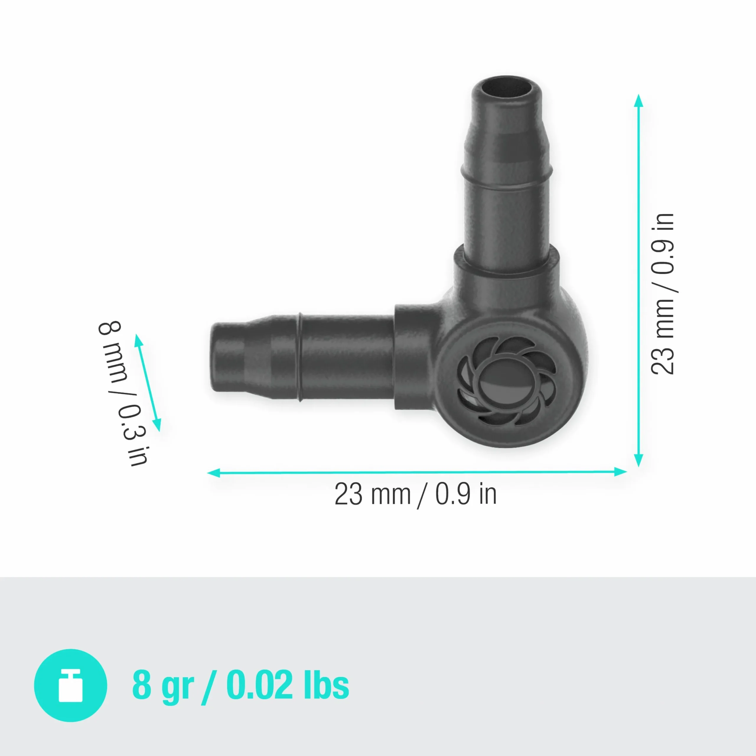 L-koppling Gardena MicroDrip 3/16" 10-p