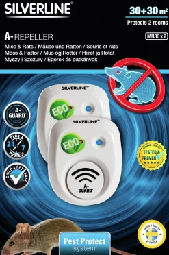 Mus- & Råttskrämma Silverline A-Repeller MR30 2-p