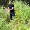 Rågångsstolpe Kebastolpen LD-polyeten röd/blå 150cm