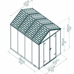 Skjul Canopia by Palram Rubicon grå