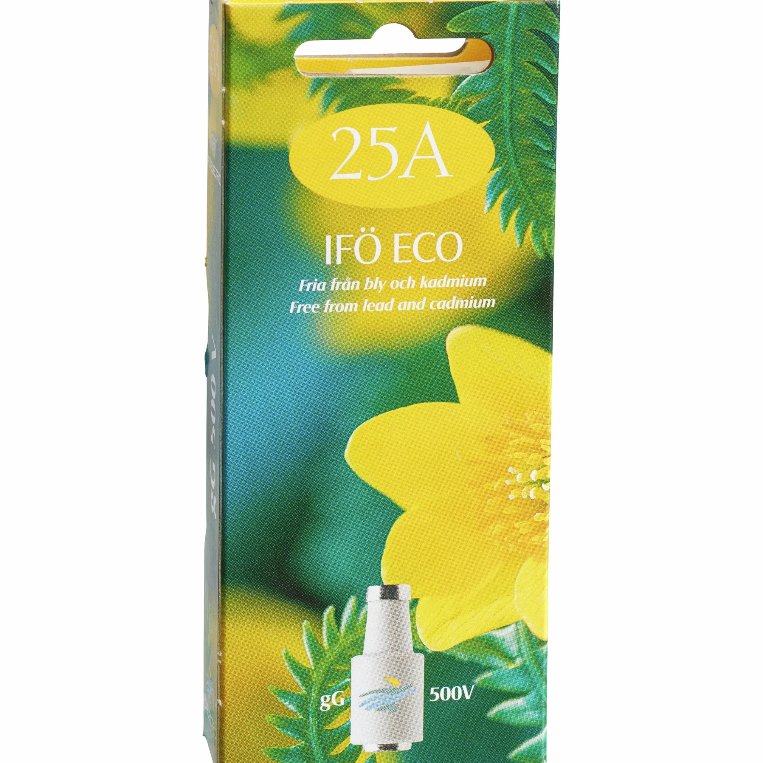 Säkring Amiga tröga porslinssäkringar 25A gul 5-p