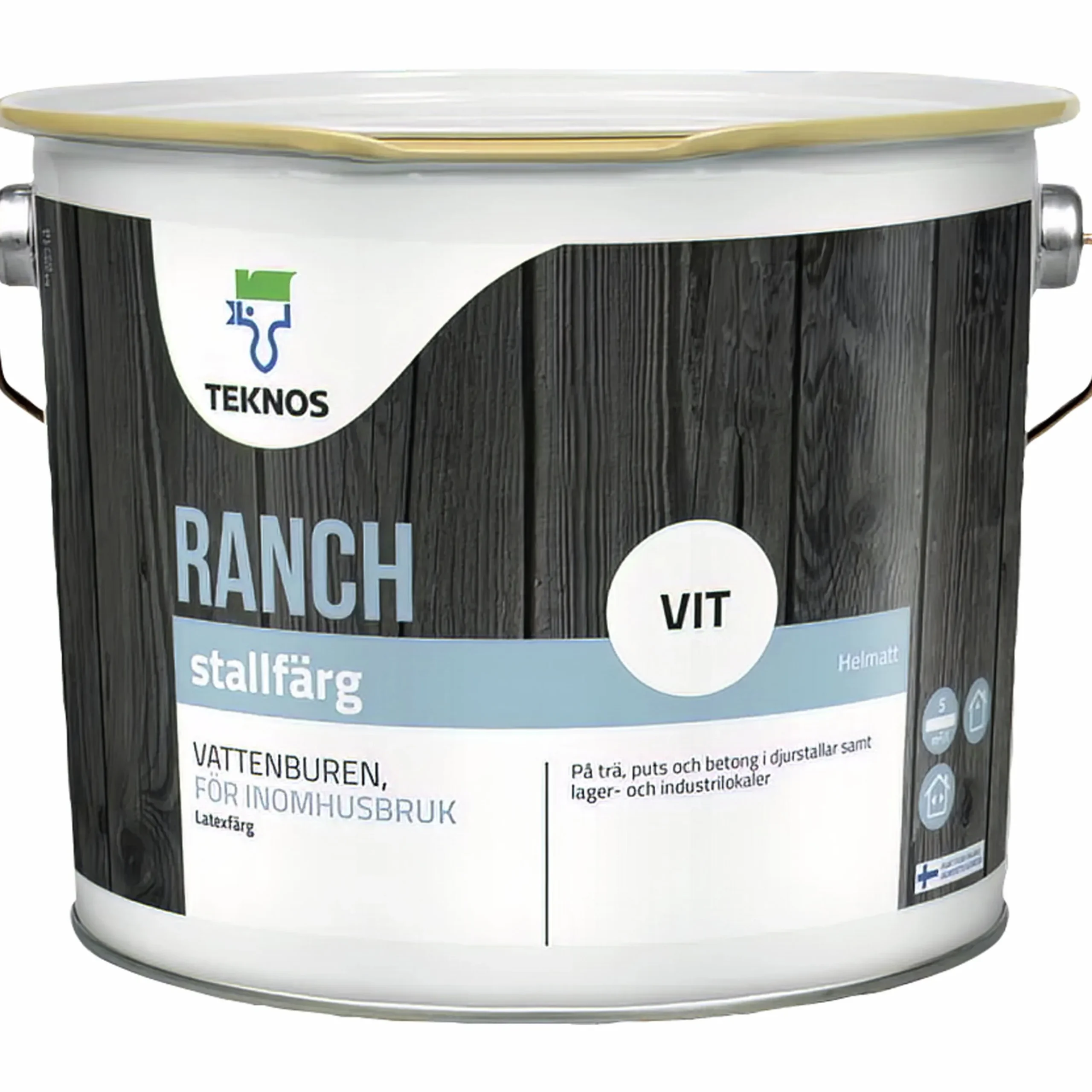 Stallfärg Teknos Ranch vit 2,7L