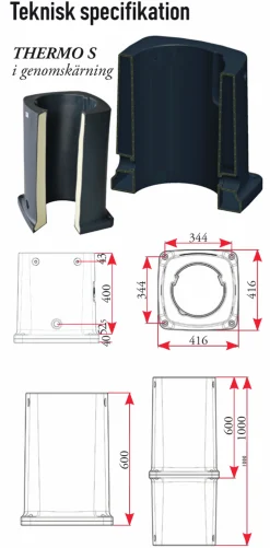 Termorör LaGée Thermo Golv Grå 400mm