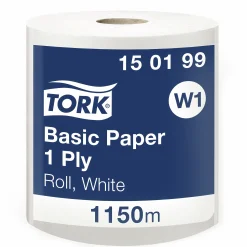 Torkpapper Tork Basic 1-lagers Vit 1 rulle x 1150 m (150199)
