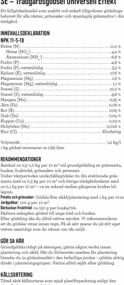 Trädgårdsgödsel Granngården Universell Effekt 15kg