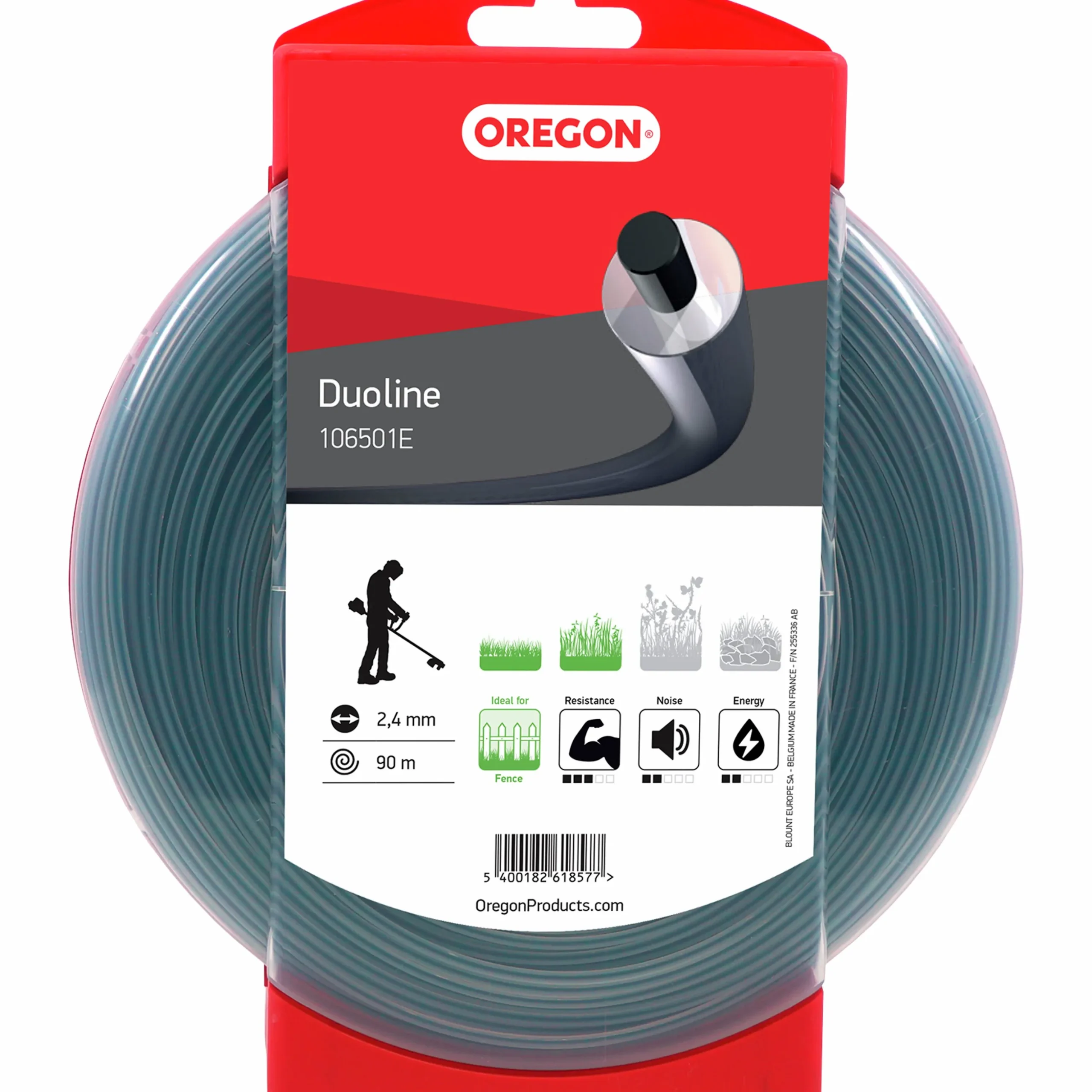 Trimmertråd Oregon Duoline Ø2,4mmx90m