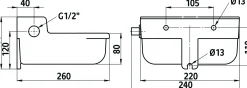 Vattenkopp Kerbl S190 med flottör 2L