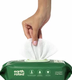 Våtservetter Earth Rated Dog Wipes Oparfymerade 100-p