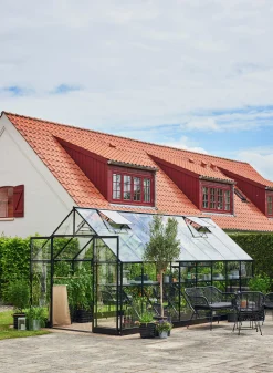 Växthus+Sockel Halls Qube+ 816 Svart 13m2