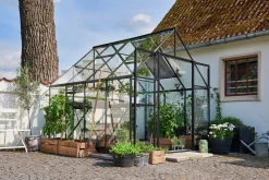 Växthus+Sockel Halls Qube+ 88 Svart 6,6m²