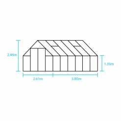 Växthus+Sockel Halls Qube+ 812 Svart 9,9m²